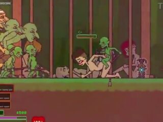 Captivity &vert; stadium 3 &vert; naken kvinnlig survivor fights henne sätt genom randy goblins men fails och blir körd hård svälj liters av sperma &vert; hentai spel gameplay p3