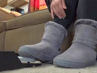 Boots For a Sockjob Cumshot
