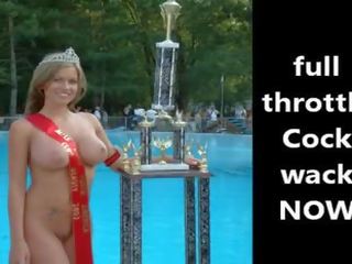 Travolgente nudo babes compete in un putz accarezzare concorso