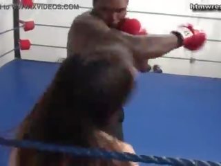 Black Male Boxing BEAST vs Tiny White lady Ryona