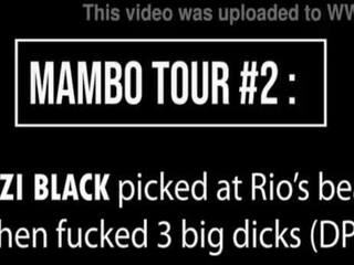 Mambo tour &num;2 &colon; meyzi ดำ picked ที่ ริโอ de janeiro ชายหาด แล้วก็ ได้รับ ระยำ โดย 3 ใหญ่ ไก่ &lpar;dp&comma; anal&comma; atm&comma; สกปรก talk&comma; บอล licking&rpar; ob146