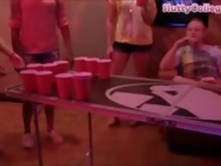 Beer Pong Game Ends Up In An Intense College xxx movie Orgy