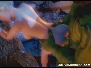 3D Elf Princess Ravaged by Orc - sex film at Ah-Me