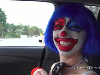 Petite teen clown fucking outdoor