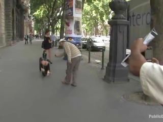 Smashing Young mistress brutally abused In Public