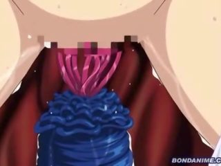 Mistress gets a tentacle bukkake overload