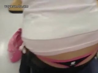 Classroom Whaletail Thong Filmed On Mobile
