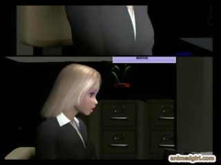 3d Comic Office teenager With Bigboobs