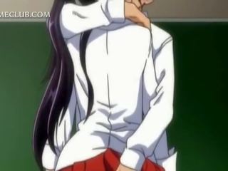 Hentai trường học bé lồn trêu chọc với một mau lên váy