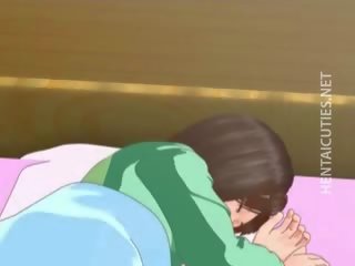 Imádnivaló 3d anime fiatal női van egy nedves álom