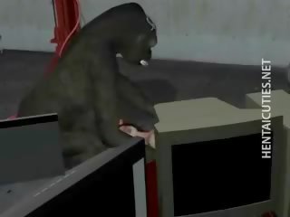 Sürtük 3d kedi kostümü çıplak sikikleri bir öğürerek