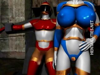 3D hentai seductress in costume strips for you